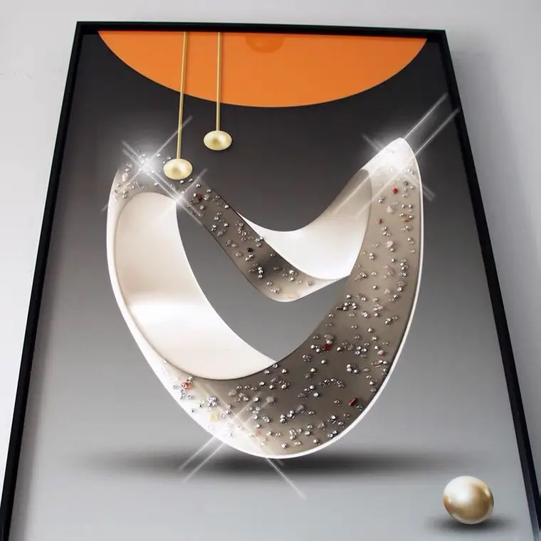 Eco-Friendly Material 3d crystal porcelain decorative painting  Hot Sale Wall Art 3 Panels decorative painting wall art