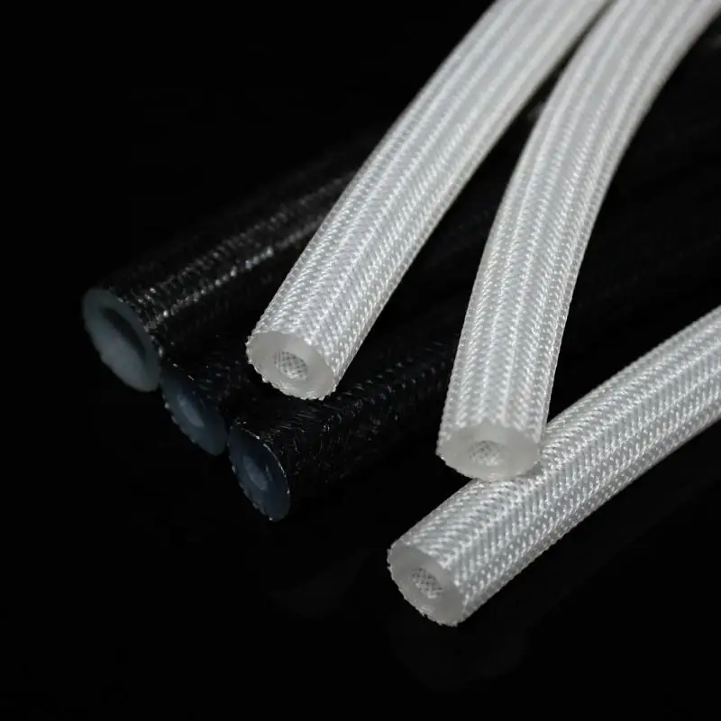 Heat resistant silicon tube pipe polyester braided reinforced braided silicone hose