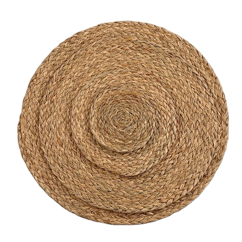 Natural Seagrass Woven Tablemats Round Corn Husk Straw Rattan Coasters and Placemats