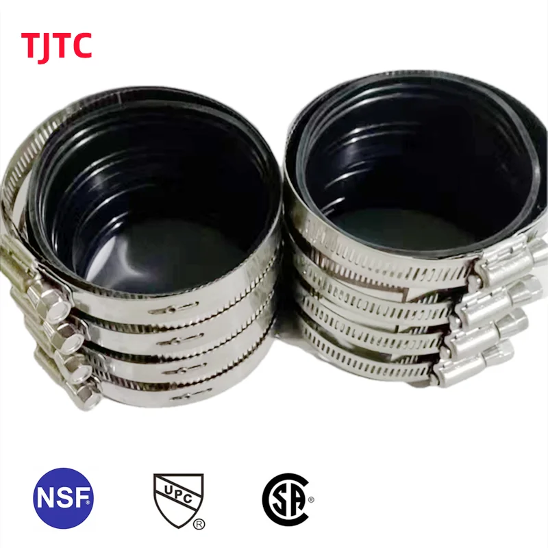 Hot Sale Heavy Duty NSF/UPC  A-Type No Hub Couplings Stainless Steel with Rubber Lining Pipe Fittings