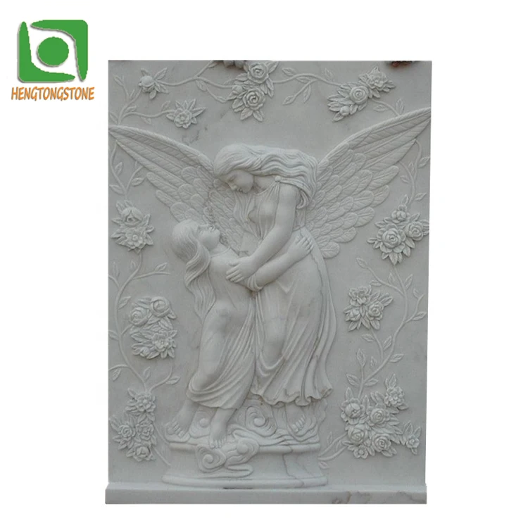 Factory Custom Wall Art Decoration European Style Classical Marble Angel Figure Sculpture Wall Relief