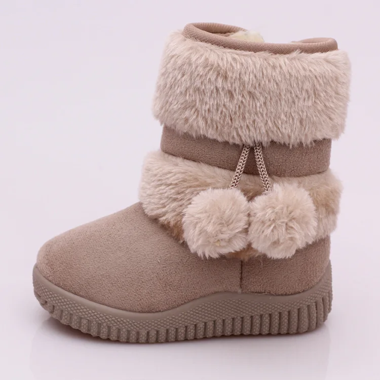 
DOGEEK Winter Girls ChildrenNon-slip Kids Thicker Fur Shoes Hairball Baby Cotton Snow Boots 