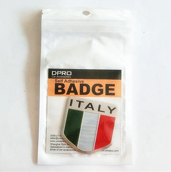 Italy Flag Car Metal Stickers Chrome Badge Emblem