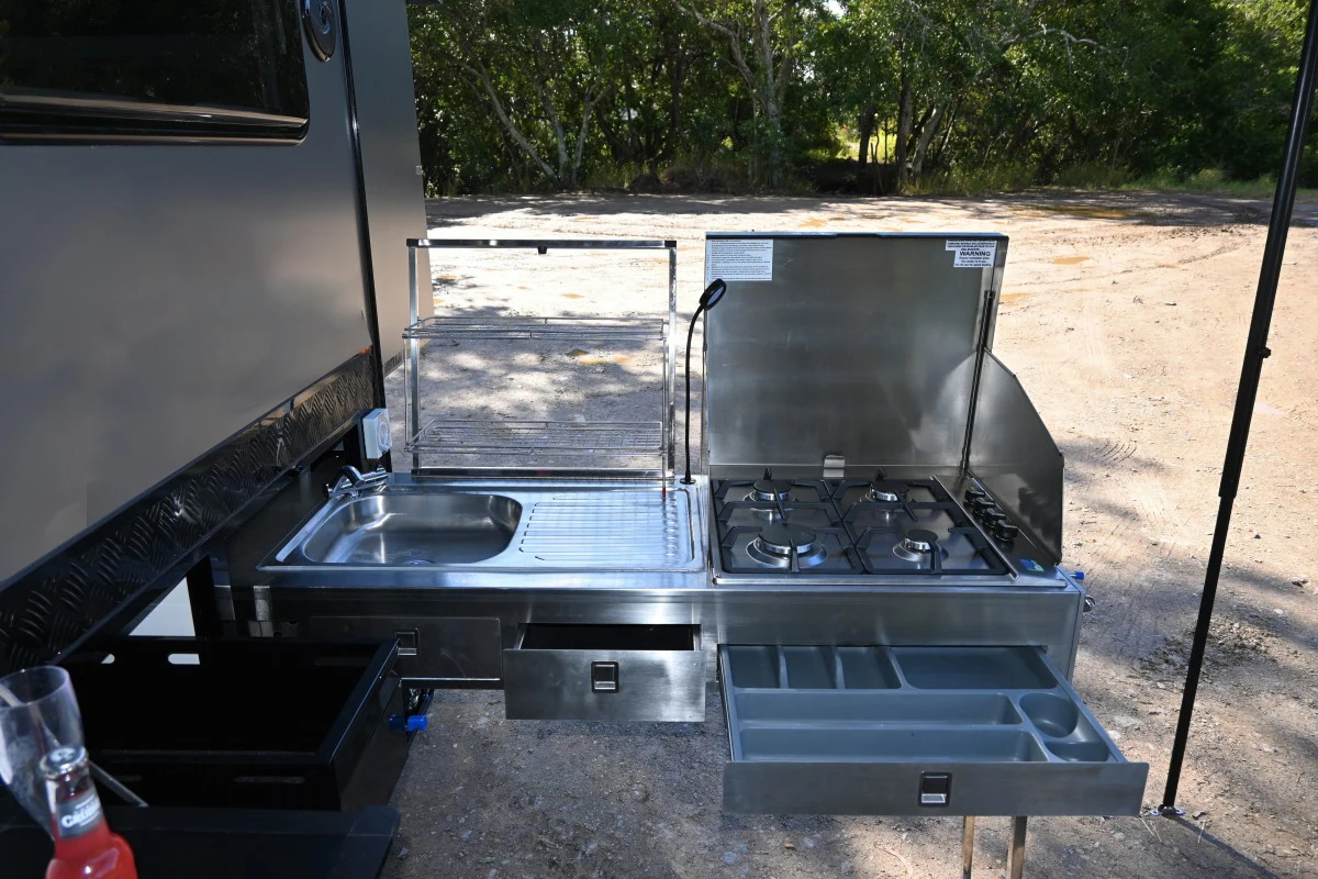 
2021 Ecocampor 13FT Full Off Road Hybrid Caravan Pop Up Camper Trailer with Internal Ensuite for Sale 