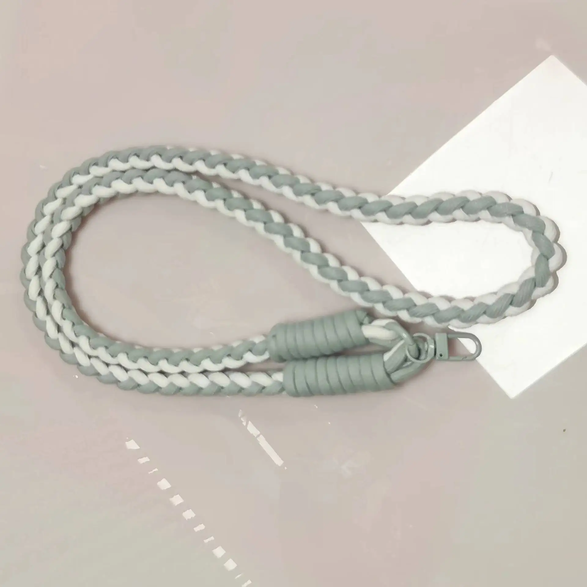 Universal Hanging Cord Double Color 60cm length polyester woven rope Neck Shoulder Bag Lanyard Strap For Mobile Phone Chain