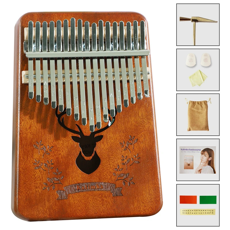
mahogany kalimba musical instrument Kalimba 17 Keys Thumb Piano LK-08 
