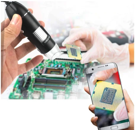 Professional USB Digital Microscope 1000X  8 LEDs 2MP Electronic Microscope Endoscope Zoom Camera Magnify WITH  Lift Stand