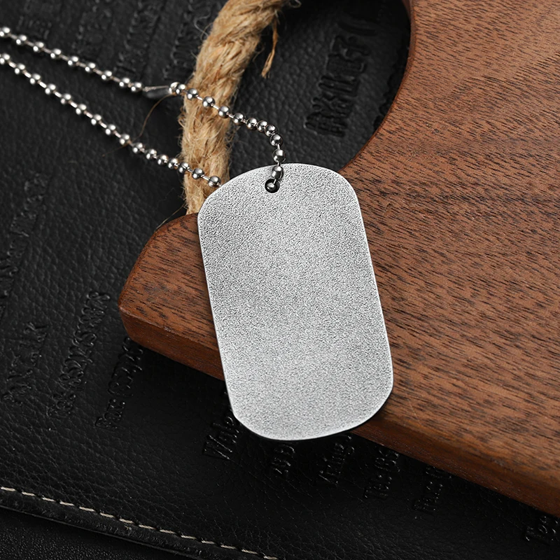 Unique design antique silver men dog tag necklace charm dog tags for engraving name logo dog tag for men