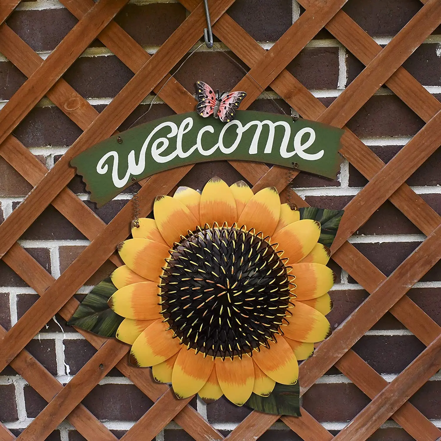 
Metal Sunflower Welcome Sign Rustic Wall Hanging Plaque Sign Flower Decor Garden Hanging Welcome Sign Home Porch Door Decoration 