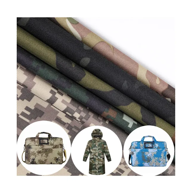 420D Pvc Reinforced Camo Fabric Digital Printing Oxford Crease Free Spot Supply