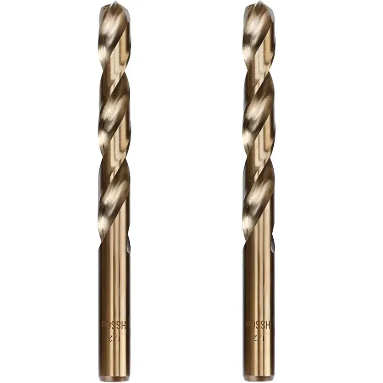 2 Pcs 1/2 Inch Imperial Size M35 Cobalt HSS Twist Drill Bit Set