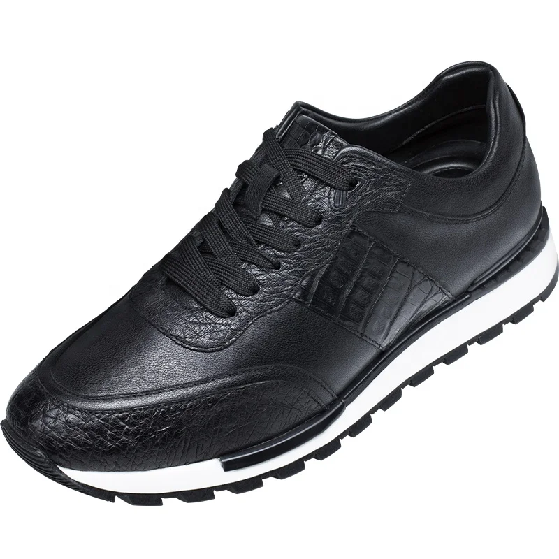 Factory new design handmade height increasing 6cm genuine leather business casual elevator shoes for men