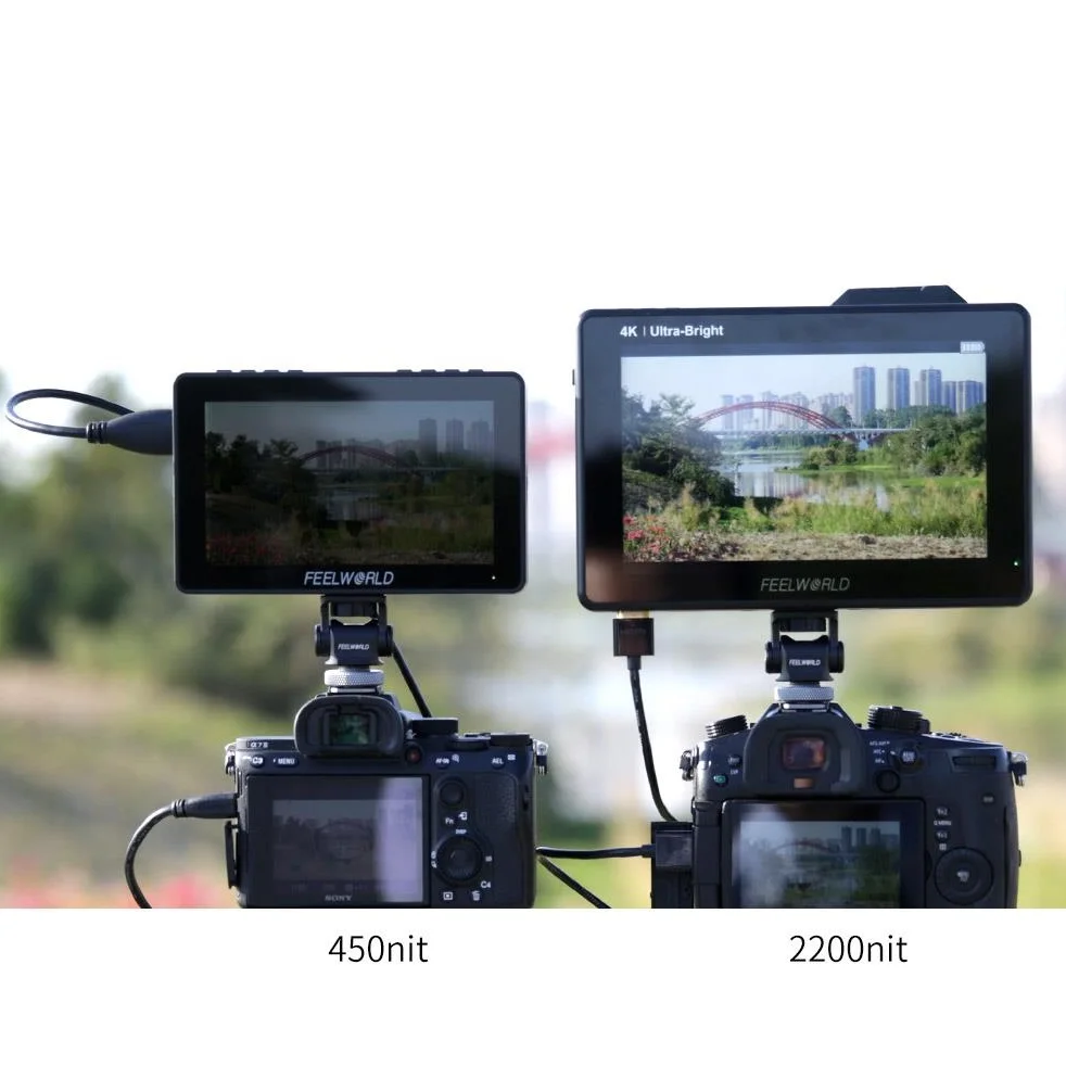 FEELWORLD LUT7 PRO 7 дюймов 2200 нит 3D LUT сенсорный экран цифрового однообъективного зеркального фотоаппарата директоров переменного тока монитор 1920X1200 HDM