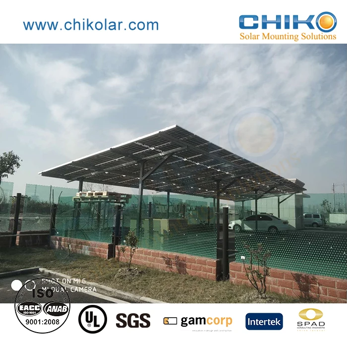 East-west solar parking lot solar panel racking with AS-NZ1170.2 certification