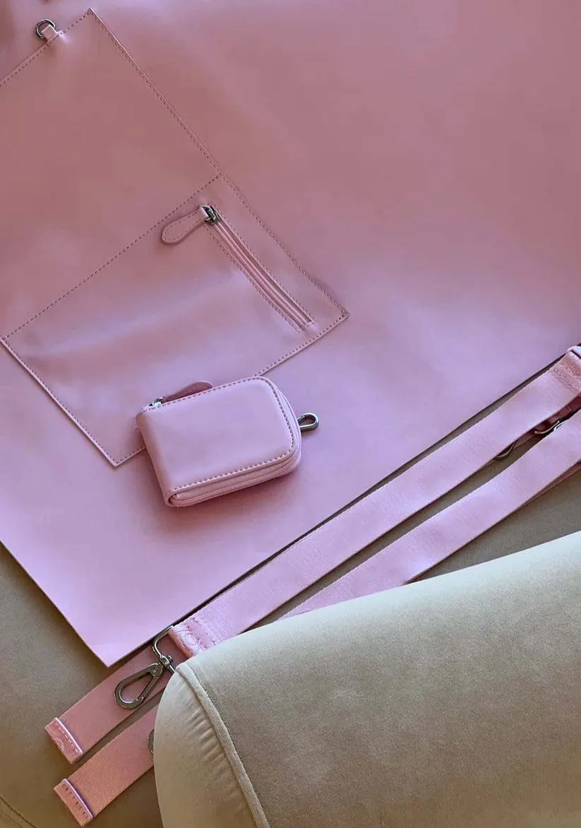 SunYue Waterproof Salon Beauty Pink Pu Leather Aprons With Cotton Straps For Barber Hairdresser