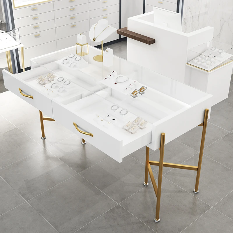 Professional Factory High End Retail Showcases Counter Nice Design Big Space Swing Open Rear Doors Glasses Display Cabinet