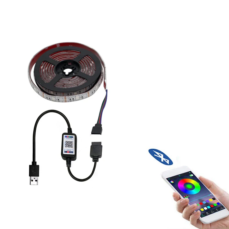 Освещение роскошное офисное DC 5 в 30 светодиодов на метр управление музыкой RGB 5050 изменение цвета Светодиодная лента лампа с