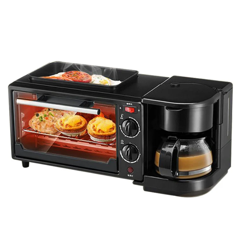 2021 New Multifunction 3 in 1 Breakfast Set Toaster Coffee Maker 3 in 1 Breakfast Maker With Toast Oven Coffee Pot Frying Pan