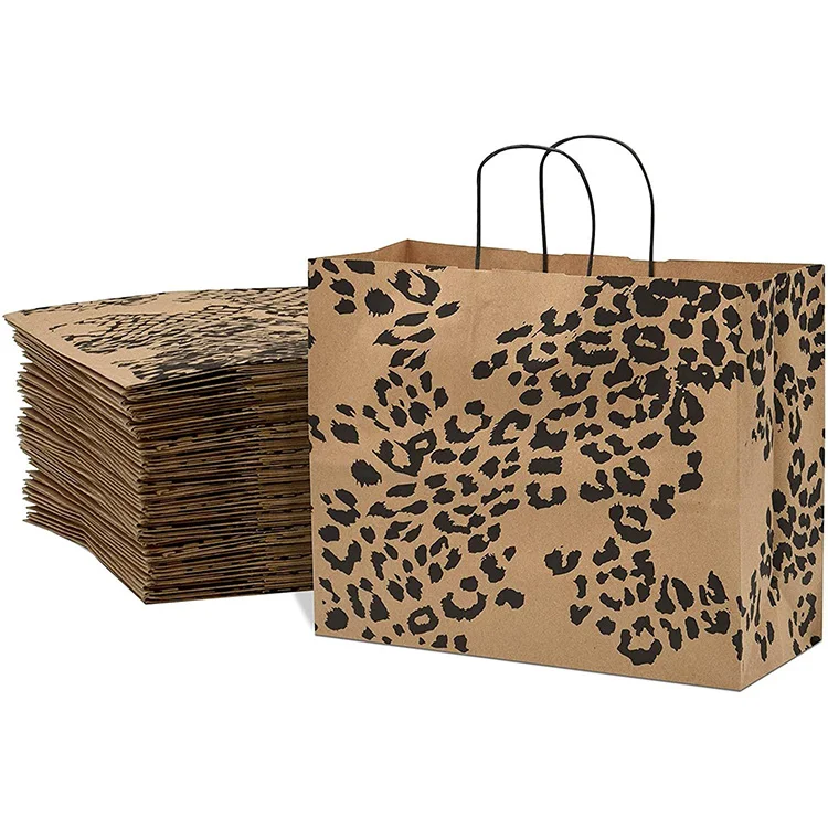 Wholesale Recycled Craft Nylon Handle Gift Black Brown White bolsa de papel, Custom Kraft Paper Shopping Bag With Your Own Logo