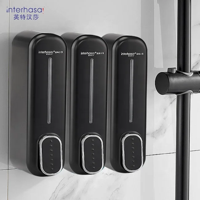 OEM для ванной комнаты настенный тройной 300 мл Кондиционер для волос шампунь для мытья рук Пластиковый черный 3 гель для душа Прачечная дозатор для жидкого мыла