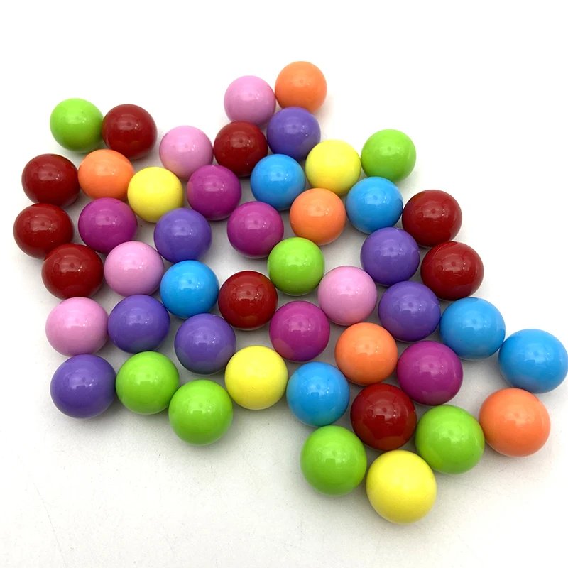 12MM/14MM Plastic No Hole Round Solid Color Bubblegum Beads Acrylic Opaque Loose Non-Porous Beads For Jewelry Making Child Diy