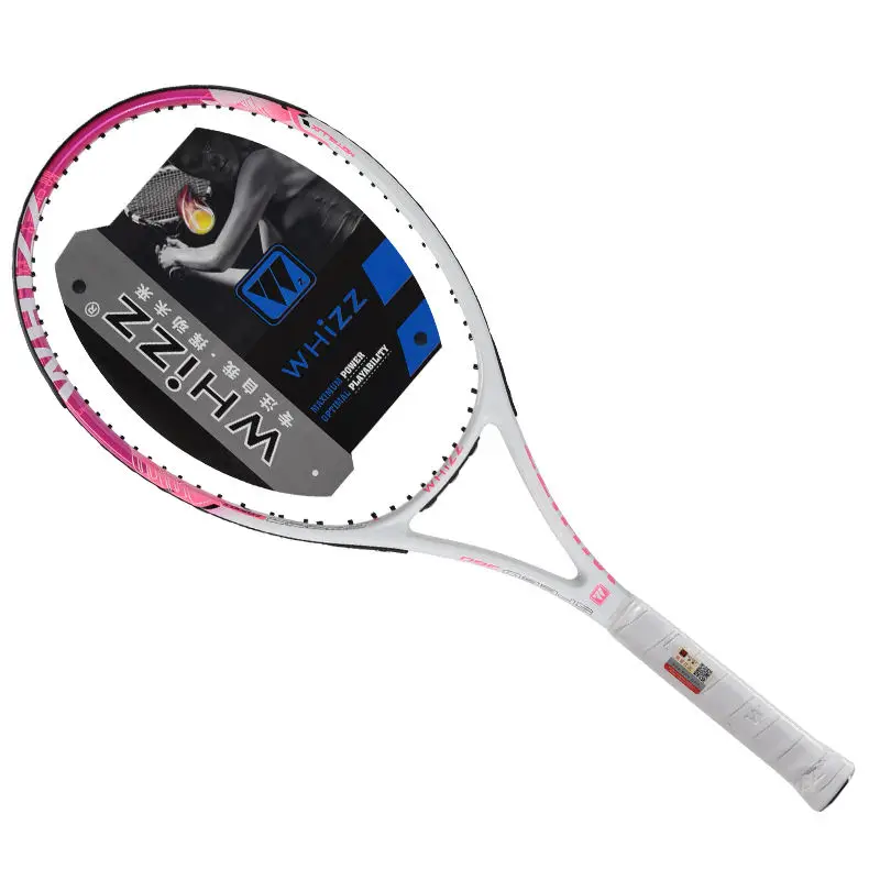 China tennis rackets factory made carbon fiber throat with polyester net black color tennis racket bag