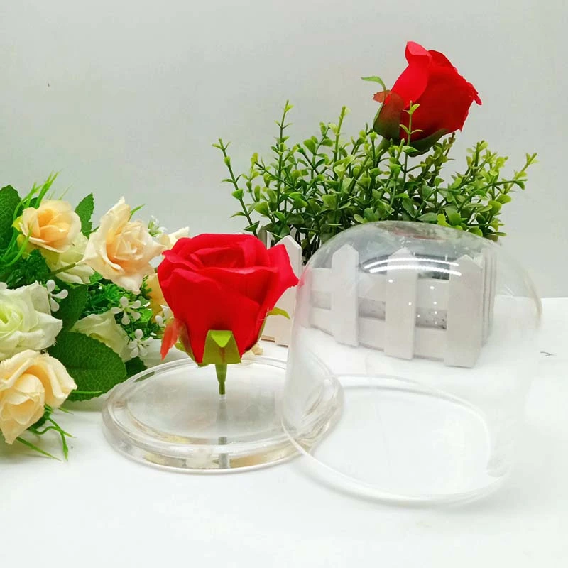 Акриловая Прозрачная Круглая Коробка для хранения цветов, сохраненная вечная роза, Подарочная коробка, коробки для демонстрации