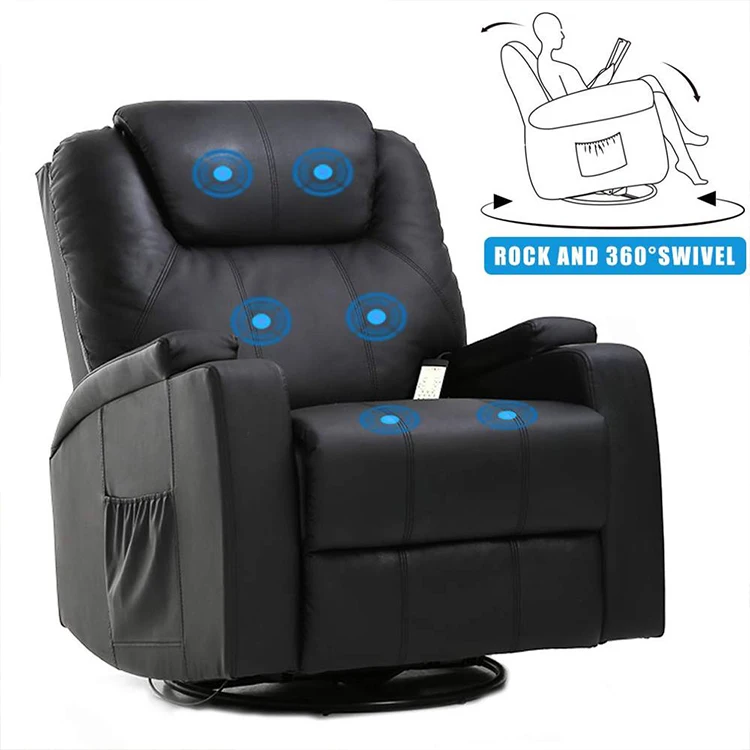 Home Power Sofa Pu Leather Comfortable Massage Swivel Electric Leather Lazy Boy Recliner Sofa Chair