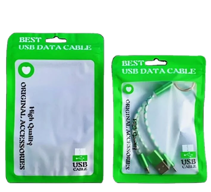 USB data cable packing bag Color frosted self-sealing zip bag