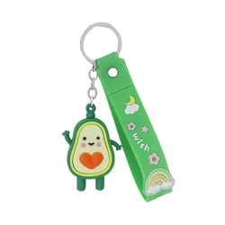 Cartoon Avocado Silicone Beads Food Grade Baby Teething Bracelet Silicone Avocado Beads Keychain