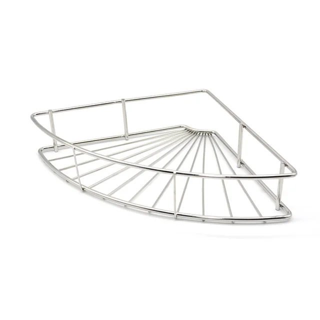 Hyderon Stainless Steel Nail Free For Kitchen Storage Caddy Rack Wall Mounted Corner Bathroom Shelves
