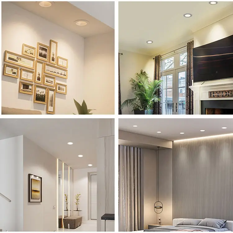 Indoor Hotel Home Office Lighting Recessed Mounted 5w 7w 10w 15w 25w 3 Color In One Down Light COB Ceiling Glass Led Downlight