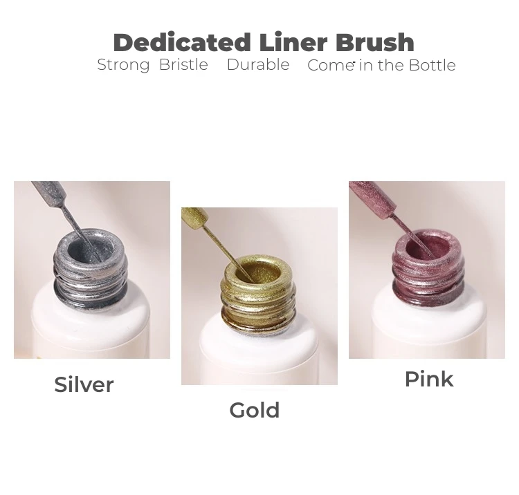 Mybeautynails Оптовая Продажа металлический вкладыш гели краски 6 видов цветов гель для ногтей Nail Art Светоотражающие хром