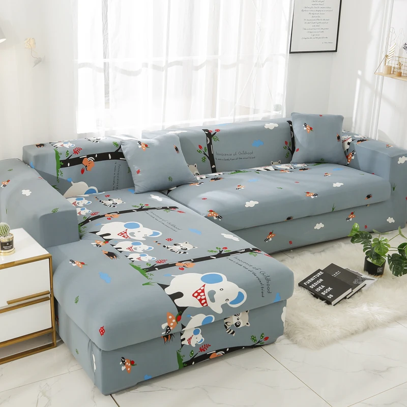 Printed Sectional Large Customized Spandex Elastic Stretch Couch Cover Wholesale Stock Sofa Cover