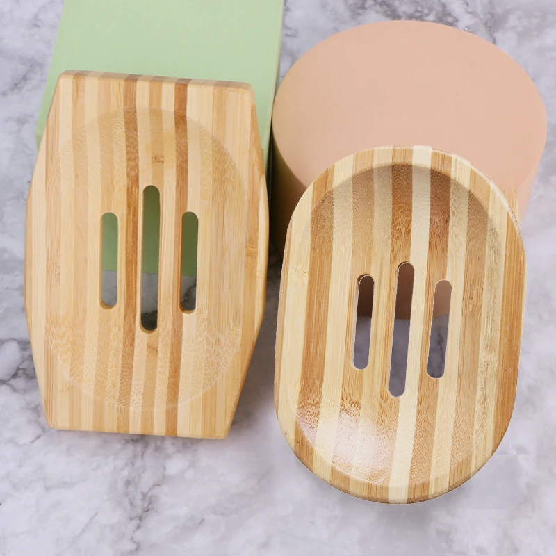 Custom Bamboo Wood Travel Multi Hand Babies Foam Soap Dish Shampoo Drain Holder Luxury Box Bath Soap Tray Hotel With Drain Logo
