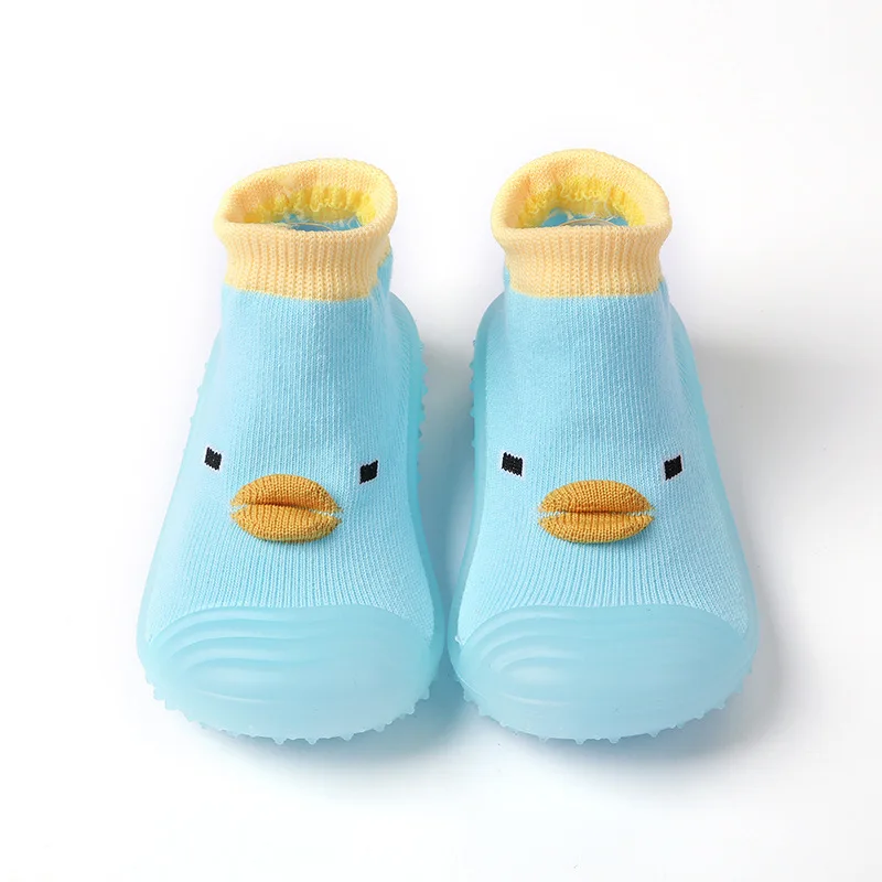 Fast Delivery 2022 Cute Duck Cartoon Animal Pattern Anti Slip Indoor Rubber Sole Shoes Indoor Bedroom Baby Shoes