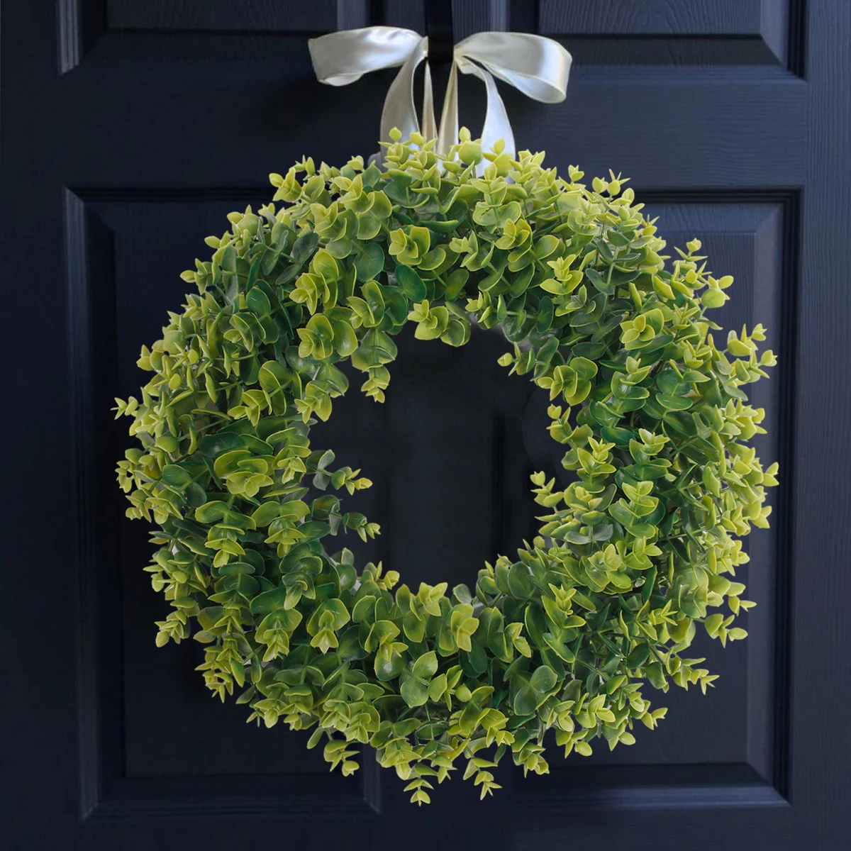 Hh-53 Wholesale Front Door Green Faux Pine Artificial Wreath For Christmas Home Party Rattan Decor Design