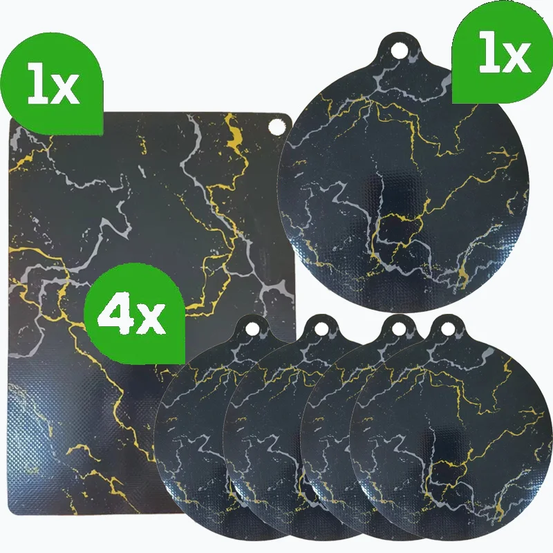 pack 6 anti-slip anti-scratch induction heater protector silicone Round Heat Insulated Pad silicone induction cooktop mat for IH