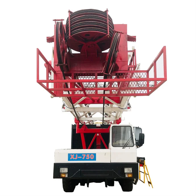 API standard xj750 Truck mounted drilling rig oil and Gas Well Truck Mounted Mobile 750hp Workover rig