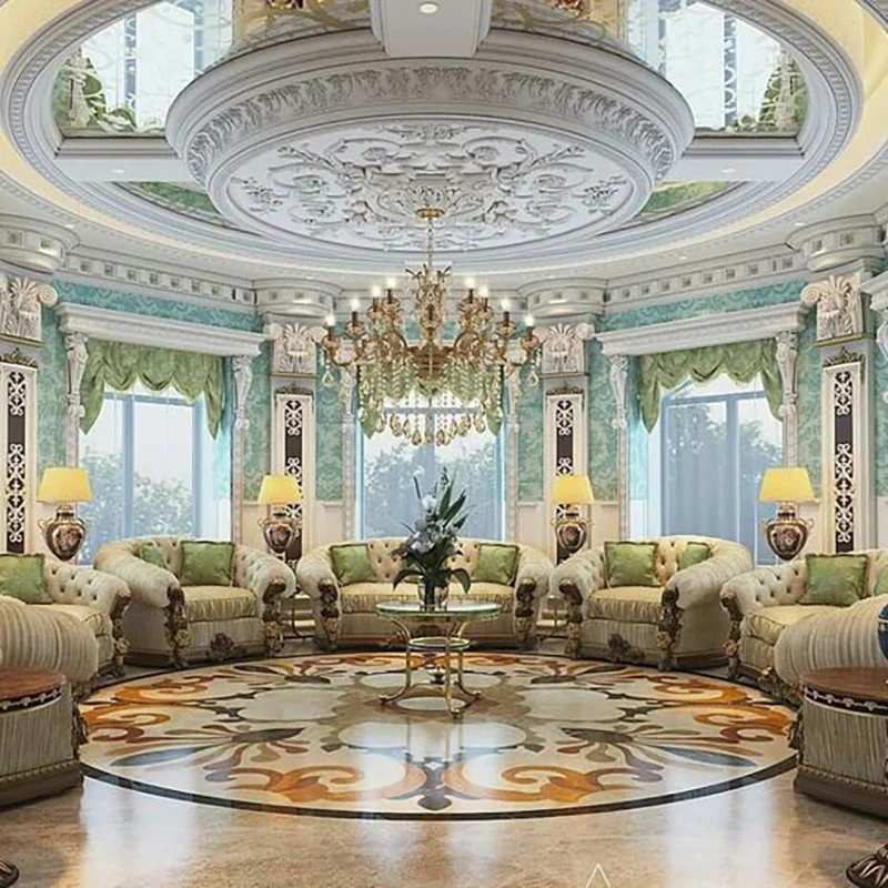 Retro Marble Waterjet Medallion Patterns Round Floor marble Medallions for wall and flooring