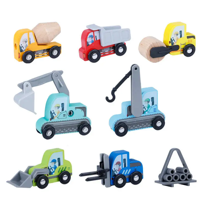 Wooden Engineering Car Model Game Educational Toys engineering Construction Vehicle Car Toys