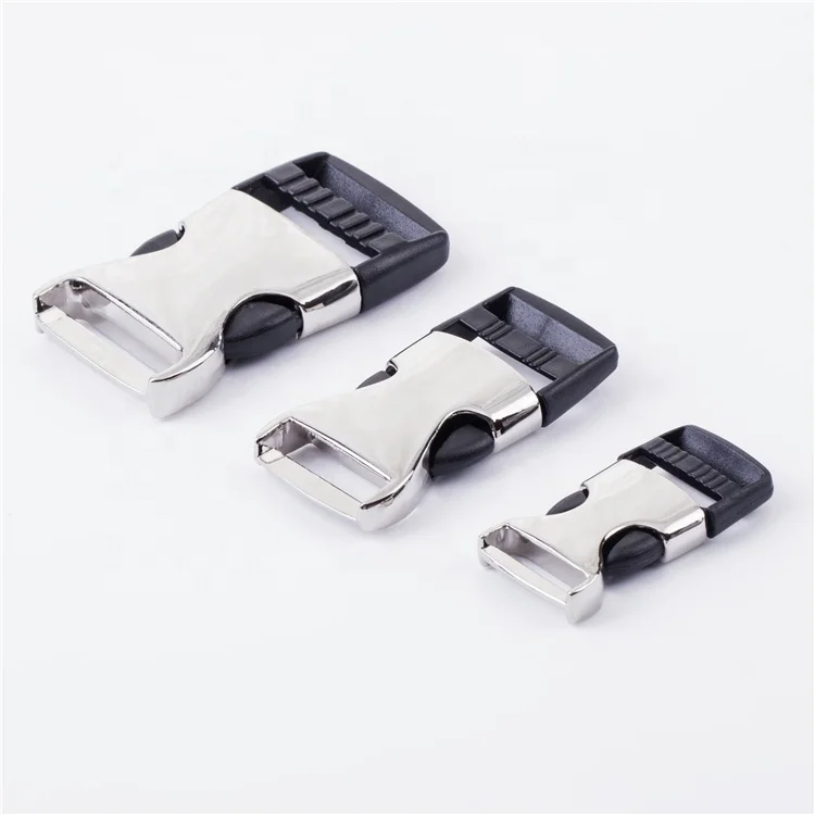 High Quality Zinc Alloy 2cm 2.5cm 3.2cm Custom Logo Heavy Adjustable Webbing Side Quick Release Iron Buckle For Bag Dog Collars
