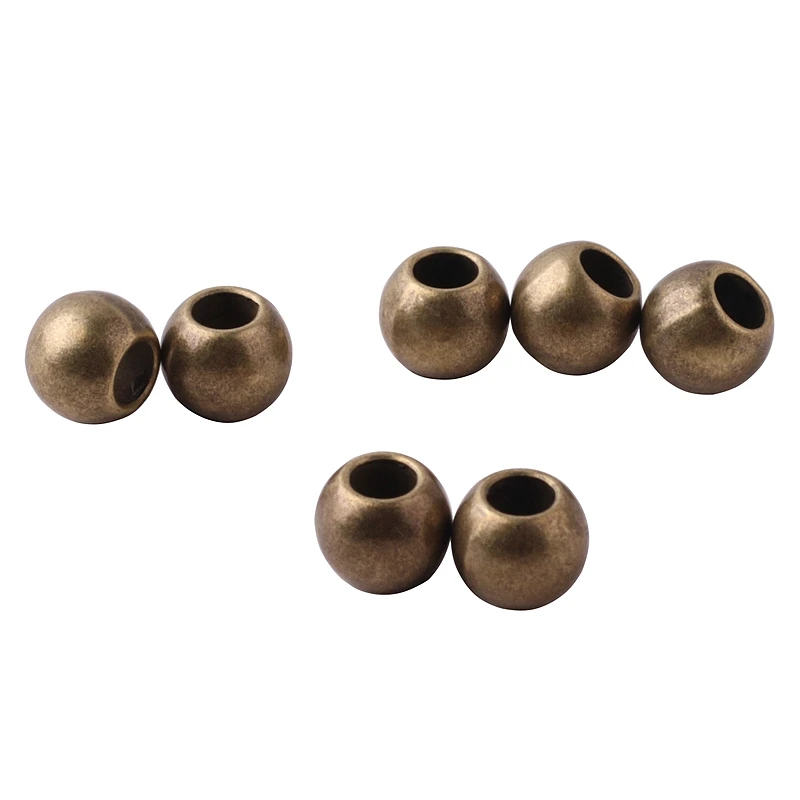 8*10mm Metal Beads in Silver Plated Color 4.5mm Inner Diameter Round Zinc Alloy Bead for Rosary Making