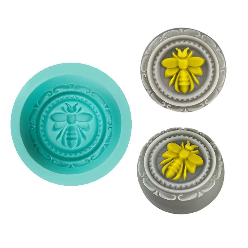 Fusimai 3d Honeybee Fondant Cake Decorated Silicon Mould Bee Pattern Silicone Hand Made Soap Molds