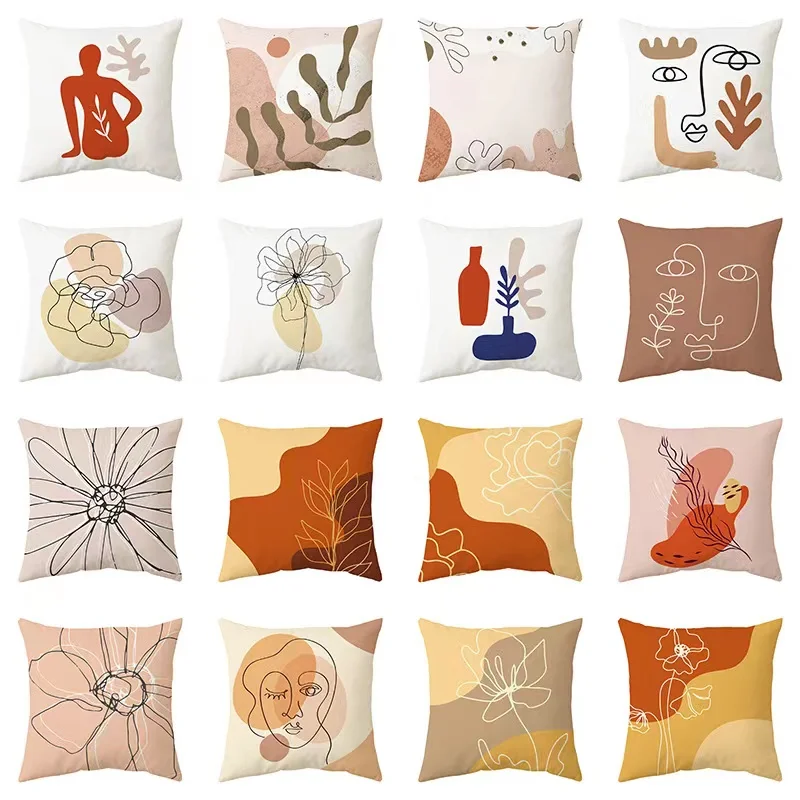 Custom logo Cushion Cover Decorative Linen Cloth Throw Pillow for Home Decor Couch Sofa Bedroom Living Room