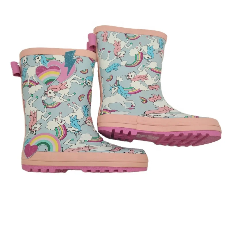 Fashion Desgin Custom Toddler Ankle Galoshes Skidproof Wellies Cute Bow Rain Boots Kids Waders