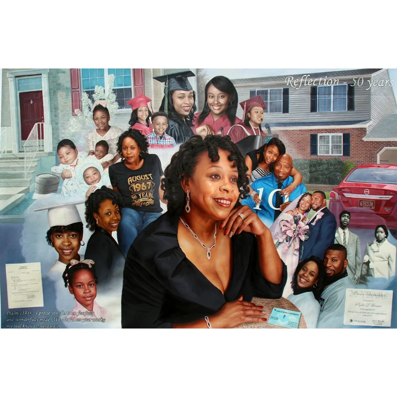 Turn photo to Painting ,Large Size Custom Made Handmade Realistic Portrait Acrylic Oil Painting on Canvas