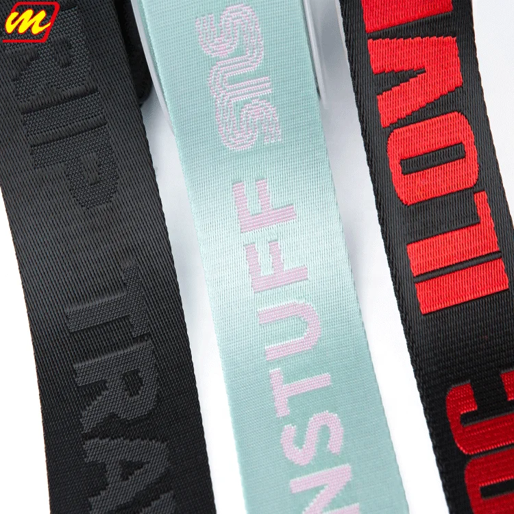 Factory custom jacquard twill polyester nylon webbing  strap