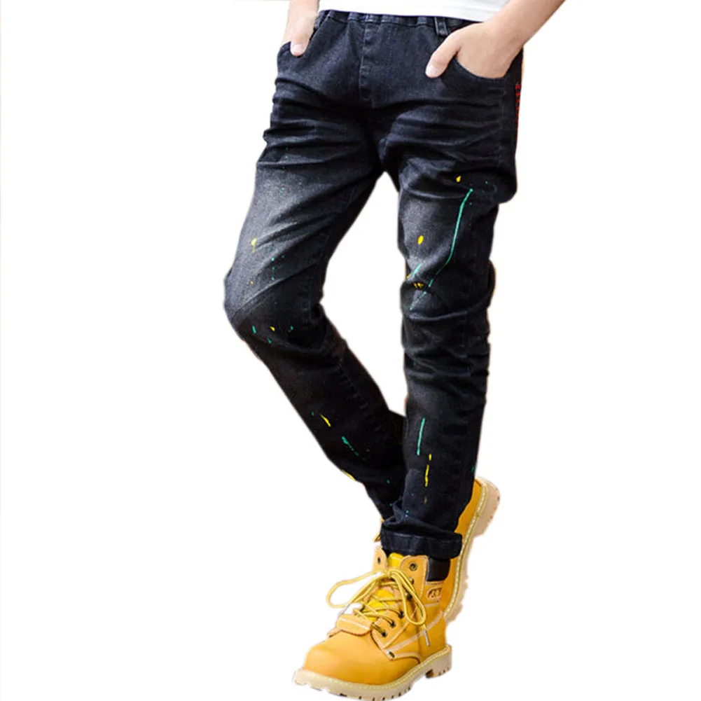 
4-13 Years Children Fashion Clothes Classic Denim Clothing Long Trousers Baby Boy Casual Bowboy Kids Boys Jeans Pants 