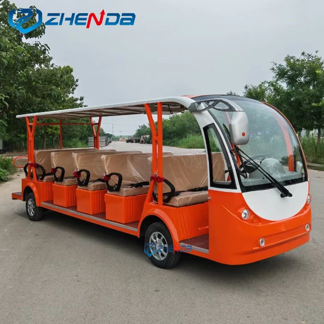 Electric Mini Bus Sightseeing Buggy Car 14 Seats for Tourist Special Transportation for Sale